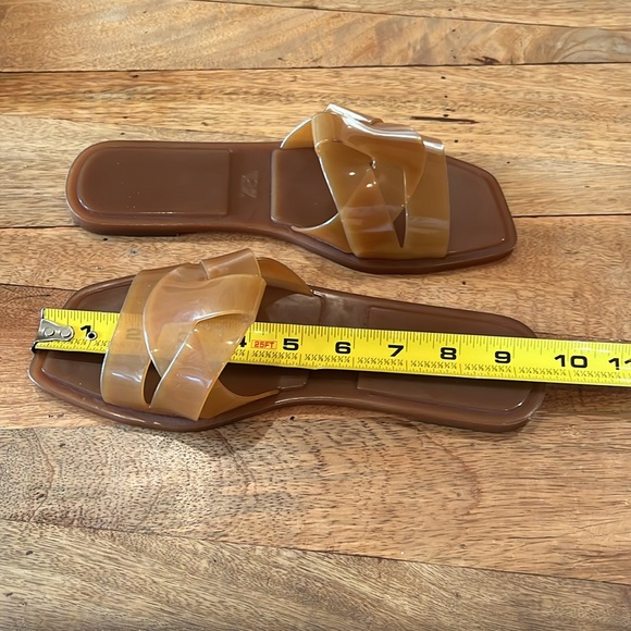 ZARA SLIDES SANDALS FLATS OPEN  SQUARE TOE 36 US 6 - Picture 6 of 8